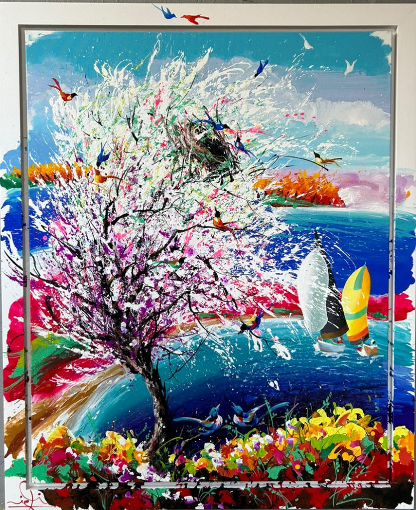 Almond Trees by the Sea by Yorgo Igli