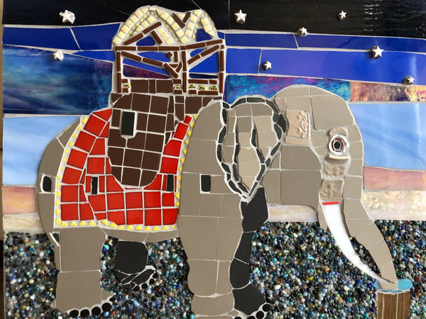 Lucy the Elephant Mosaic Art by Jeannie Bell SOLD